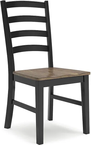 Miniatura 8 de Diseño de autor por Ashley Wildenauer Silla de comedor sin brazos, juego de 2, diseño de respaldo en escalera, 19 pulgadas de ancho x 23.25 pulgadas