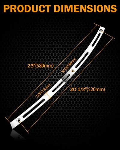 Miniatura 7 de PBYMT Parabrisa biselada con ranuras pulidas de acero inoxidable en forma de murciélago, cromada, compatible con Harley Tri Electra Street Glide