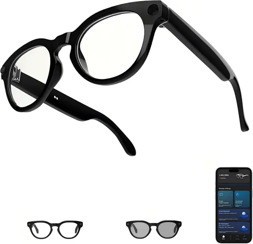 Miniatura 7 de Lentes Bluetooth AI Smart 5.4 con altavoz de oído abierto, compatible con asistente de voz, traducción en tiempo real, lentes que cambian