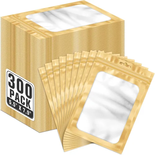 Miniatura 7 de ANZNKU 300 bolsas para bolígrafos, bolsas de Mylar resellables multicolor de 2.7 x 9 pulgadas, bolsas de embalaje con ventana transparente