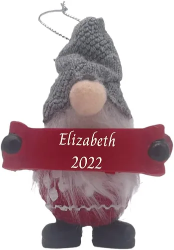 Miniatura 5 de Adorno personalizado para árbol de Navidad 2022 para niños, adorno de Navidad personalizado con gnomo, recuerdo infantil para niños y niñas Suéter