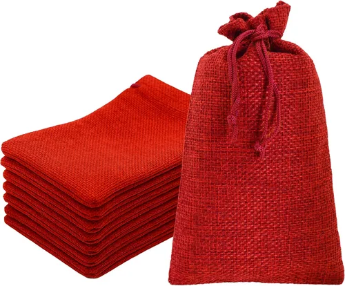Miniatura 21 de Mandala Crafts Bolsas de regalo con cordón de arpillera negra de 10 x 12 pulgadas para regalos, 20 bolsas grandes de lino para regalo, dulces, café