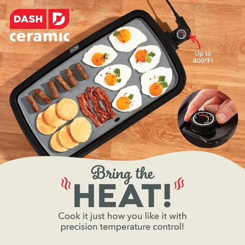 Miniatura 5 de DASH Everyday plancha eléctrica de cerámica para panqueques, hamburguesas, quesadillas, huevos y otros desayunos, almuerzos y aperitivos sobre