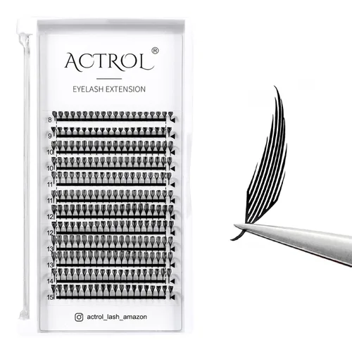 Miniatura 8 de Pestañas de anime con forma de pluma, extensiones de racimo de pestañas naturales de manga individual
