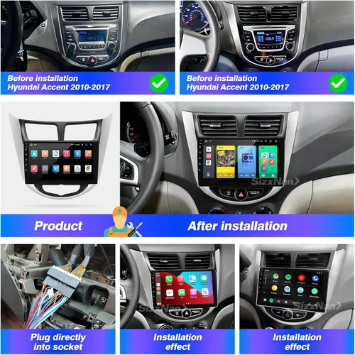Miniatura 6 de Pantalla táctil Android compatible con Carplay Android Auto, radio de coche, estéreo, Bluetooth, navegación, reproductor multimedia, GPS, WiFi
