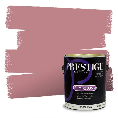 Miniatura 614 de Prestige Paints Pintura exterior e imprimación en uno, 1 galón, plano, coincidencia comparable de Valspar* Amber Rose*