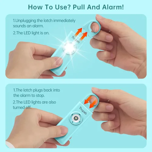 Miniatura 2 de La alarma de seguridad personal original para mujeres por mujeres, sonido de sirena fuerte, luz LED estroboscópica SOS, ten seguridad con la alarma