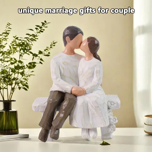 Miniatura 5 de jinhuoba Figuras románticas para parejas, escultura pintada a mano, el mejor regalo de San Valentín, matrimonio, aniversario, boda, compromiso
