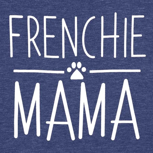 Miniatura 25 de Camiseta de manga corta con texto en inglés «Frenchie Mama», con estampado de letras para mujer, estilo casual