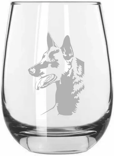 Miniatura 144 de Sakhalin Husky Dog - Copa de vino grabada personalizada de 15.25 onzas sin tallo