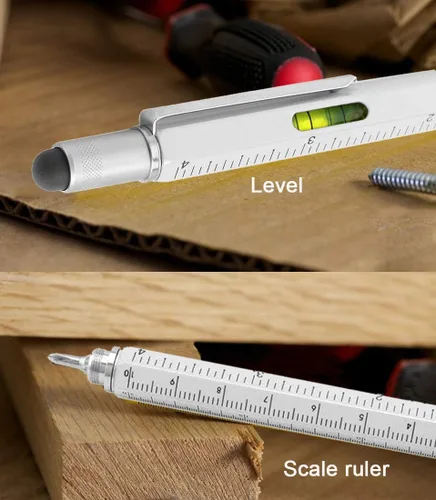 Miniatura 4 de Lápiz capacitivo, bolígrafo multiherramienta 7 en 1 [lápiz táctil para pantalla, bolígrafo, regla, nivel, destornillador Phillips y cabeza plana]