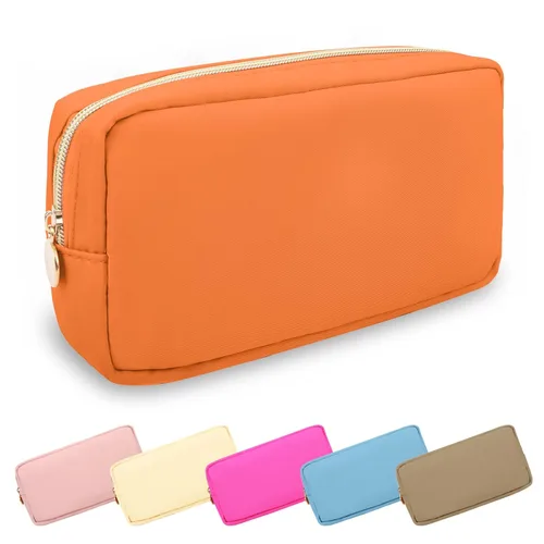 Miniatura 112 de Estuche pequeño para lápices y maquillaje para bolso, lindo estuche de lápices, bolsa de pinceles de maquillaje de nylon con cremallera, estuche