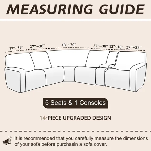 Miniatura 635 de Arfntevss Fundas de sofá seccional reclinable de terciopelo, Funda de sofá seccional de esquina para sofá reclinable, Funda elástica suave