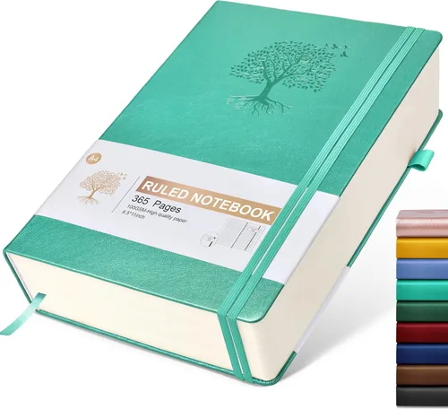 Miniatura 43 de Cuaderno Diario con Líneas - 365 Páginas A5 Cuaderno Grueso para Escribir para Hombres y Mujeres, Cuaderno con Rayas Universitarias, Diario de Cuero