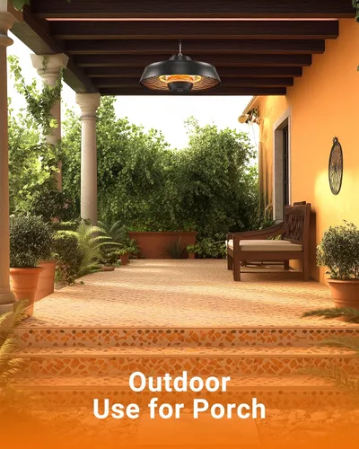 Miniatura 9 de Pasapair Calentador de Patio - Calentador Colgante para Exteriores de 1500W, Calentamiento Rápido de 3S con Control Remoto - Altura Ajustable
