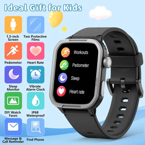 Miniatura 2 de Reloj inteligente para niños para niño niña, relojes para niños con 19 modos deportivos, frecuencia cardíaca, monitor de sueño, podómetro