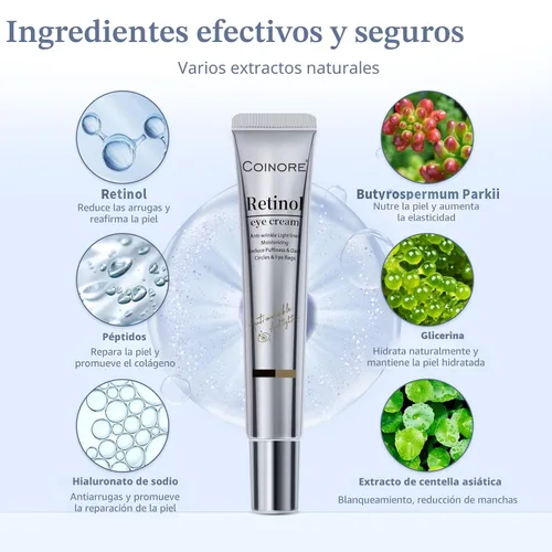 Miniatura 6 de Crema para debajo de los ojos con retinol – Crema antienvejecimiento para ojeras, hinchazón, arrugas, reduce las bolsas de ojos, líneas finas