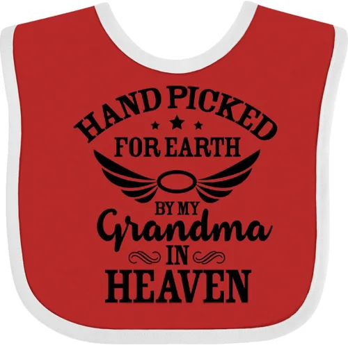Miniatura 16 de inktastic Handpicked for Earth By My Grandma in Heaven Angel Wings Baby Bib