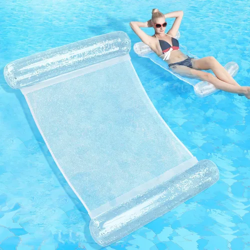 Sratte Flotador de piscina con purpurina, hamaca de agua para piscina, tumbonas inflables para piscina, flotadores de agua multiusos para adultos,