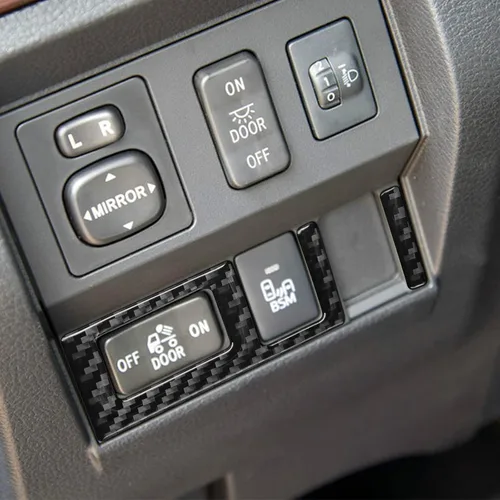 Miniatura 5 de Compatible con cubierta de interruptor de faros delanteros de fibra de carbono, calcomanía decorativa para Toyota Tundra 2014 2015 2016 2017 2018