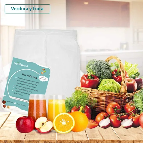 Miniatura 5 de Bolsa de leche de nuez reutilizable, paquete de 3 bolsas de estopilla de 12 x 10 pulgadas para colar leche de almendra/soja, colador de yogur