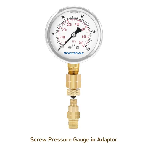 Miniatura 11 de MEASUREMAN Medidor de presión de 0-60 psi/kpa lleno de líquido con adaptador de medidor de latón 1/4NPT hembra, sonda de 2-1/2 pulg. x 1-2/5" x 1/8