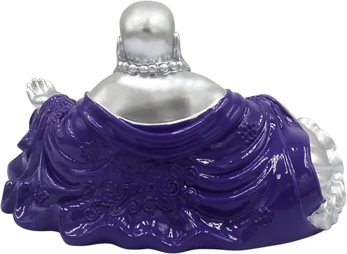 Miniatura 3 de Feng Shui "NGAN Chee" Estatua de Buda sonriente en amuleto casero púrpura real