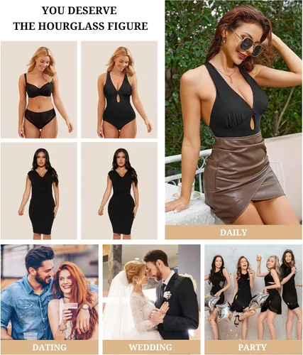 Miniatura 5 de CtriLady Leotardo sin mangas para mujer, espalda descubierta, cuello cuadrado, doble línea, ajustado, overol con tanga, ropa de club