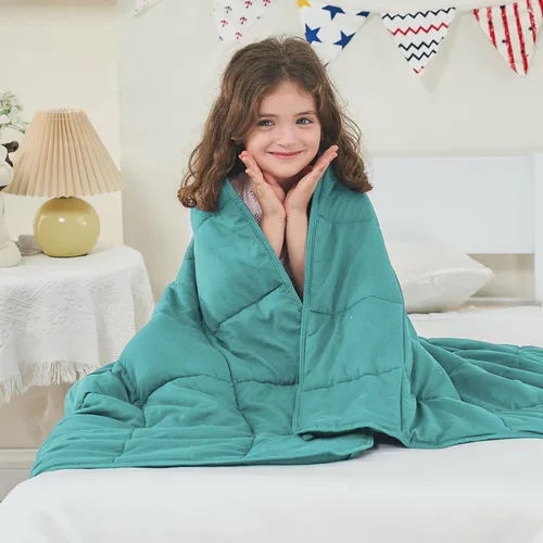 Miniatura 72 de yescool - Manta con peso, 7 libras, fresca, transpirable, con cuentas de cristal prémium, lavable a máquina, para dormir, 60-90 libras, 41 x 60 Gris