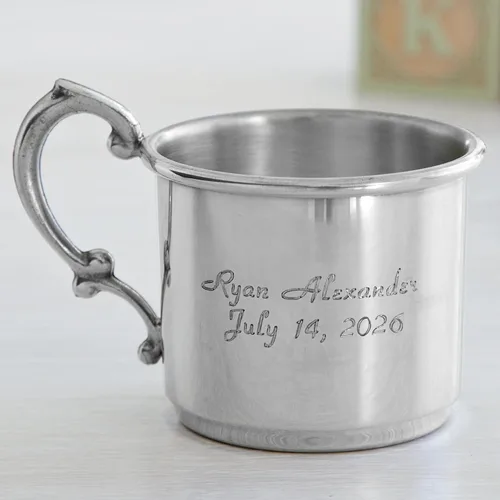 Miniatura 3 de Let's Make Memories Taza de Peltre Personalizada para Bebé como Recuerdo - Regalo para Recién Nacido - Reliquia Familiar - Nuevos Padres