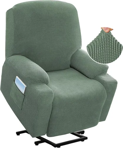 Miniatura 12 de H.VERSAILTEX Funda elástica para sillón reclinable, funda para silla reclinable de elevación eléctrica, ajustable estándar con bolsillo lateral