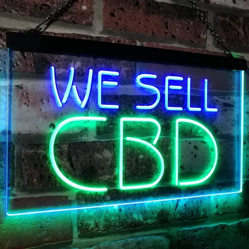 Miniatura 3 de ADVPRO CBD Sold Here - Letrero de neón LED de doble color, verde y azul, 12 x 8.5 pulgadas st6s32-i3091-gb
