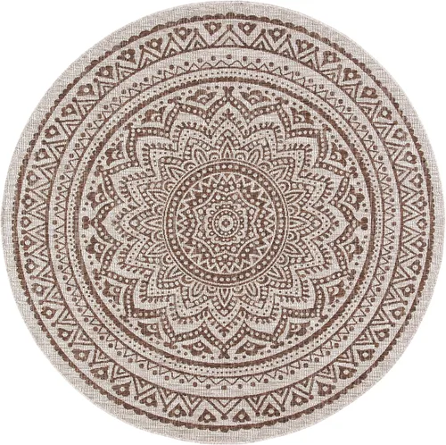 Miniatura 167 de SAFAVIEH Alfombra lavable para exteriores, colección Courtyard - Pasillo de 2.3 x 8 pies, color beige claro y marrón claro, no desprende pelusa