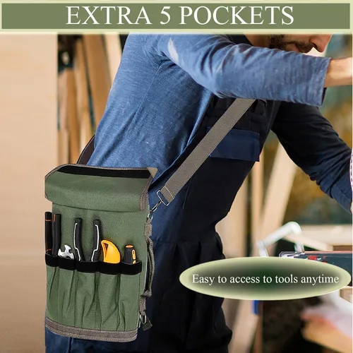 Miniatura 5 de Bolsa Organizadora de Herramientas, Bolsa Organizadora Enrollable Plegable con 2 Bolsas Desmontables, Organización de Almacenamiento de Herramientas