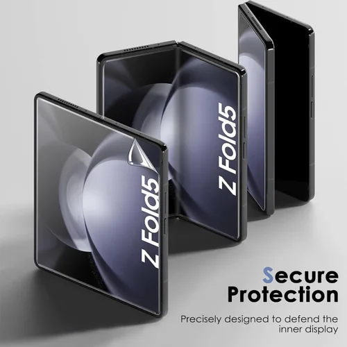 Miniatura 9 de Fotbor Paquete de 3 + 3 + 3 protectores de pantalla para Samsung Galaxy Z Fold 5, película flexible de pantalla interior + protector de pantalla