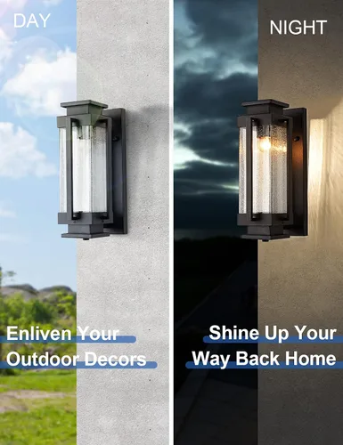 Miniatura 8 de Faroles de pared para exteriores del anochecer al amanecer, luces grandes para porche exterior, montaje en pared, IP65, apliques impermeables