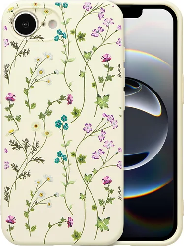Miniatura 117 de RALEAVO Funda Floral para iPhone 12, Cubierta de Silicona Líquida con Bonito Patrón de Rama de Flores para Niñas y Mujeres, Funda Protectora de Goma
