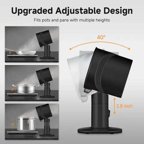 Miniatura 2 de Campana Extractora Portátil - Ventilador de Escape Ajustable de 4 Velocidades con Altura Telescópica e Inclinación de 40°, Bajo Ruido 52dB, Filtro