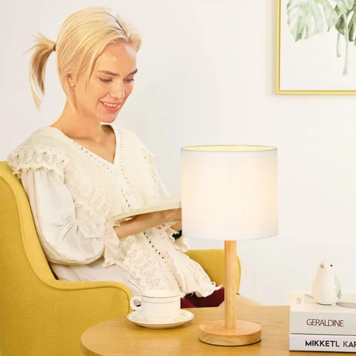 Miniatura 3 de TUBO - Lámpara de mesa de madera para sala de estar y dormitorio, casa de campo, niños, noche, 7.09 pulgadas de alto, 14.57 pulgadas, lámpara