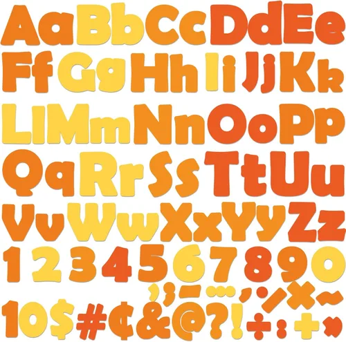 Miniatura 16 de 260 piezas de letras en blanco y negro para tablón de anuncios de aula, paquete combinado de letras de 4 pulgadas, juego de puntos y rayas