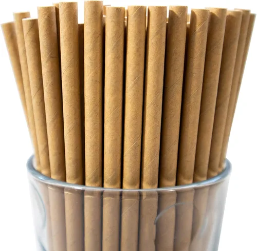 Miniatura 22 de Paquete de 150 pajitas de papel biodegradables con lunares rojos de 4 capas (compostables, no tóxicas, sin BPA)