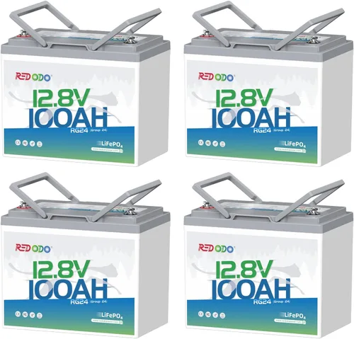 Miniatura 31 de Redodo Paquete de 3 baterías de litio de 12 V 100 Ah Grupo 24, ciclo profundo de 1280 Wh con BMS de 100 A, batería recargable de litio de más