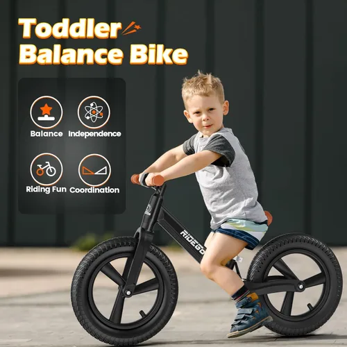 Miniatura 2 de Ridego Bicicleta de Equilibrio de 14 Pulgadas para Niños de 3 a 6 Años, Bicicleta Ligera para Niños con Asiento Ajustable, Bicicleta con Empuje