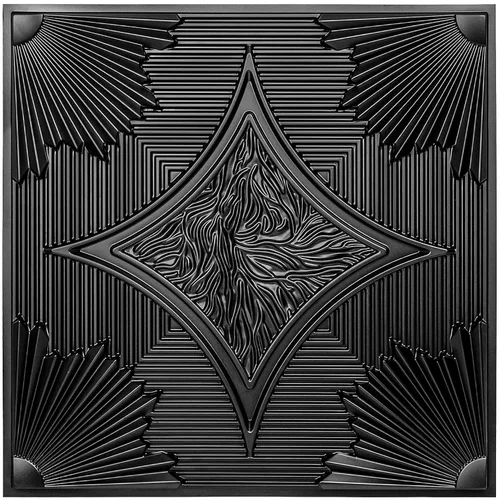 Miniatura 2 de Art3d Azulejos de techo caídos de 24 x 24 pulgadas, color negro (paquete de 12, 48 pies cuadrados), paneles de revestimiento 3D con pegamento de 2 x