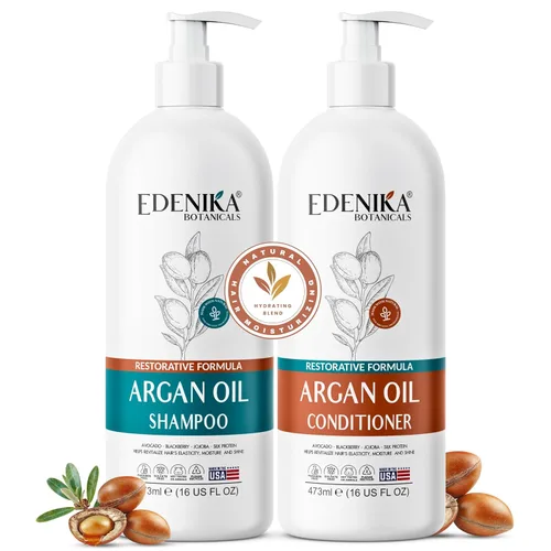 Miniatura 9 de Edenika Botanicals Acondicionador hidratante de aceite de argán con aguacate, mora y jojoba, 16 onzas líquidas, fórmula restauradora y suavizante