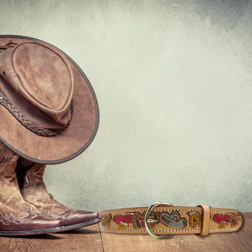 Miniatura 7 de Cinturón decorativo de piel para fiesta mexicana diseños tallados y pintados ropa de vaquero occidental para hombres y mujeres regalos temáticos