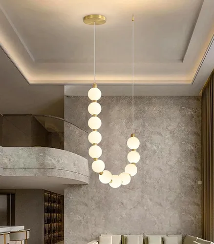 Miniatura 4 de Candelabros modernos LED regulables, bolas de acrílico, iluminación colgante de techo para sala de estar, comedor, dormitorio, luces colgantes