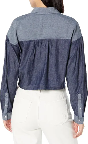 Miniatura 2 de Tommy Hilfiger Camisa corta de manga larga de cambray con botones para mujer