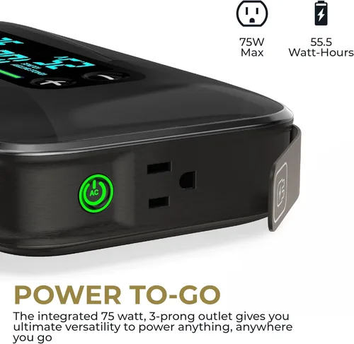 Miniatura 4 de HALO Bolt Ultimate 3 arrancador de batería de auto portátil Compresor de aire de 130 PSI, banco de energía USB de 55.5Wh, pantalla grande, faro