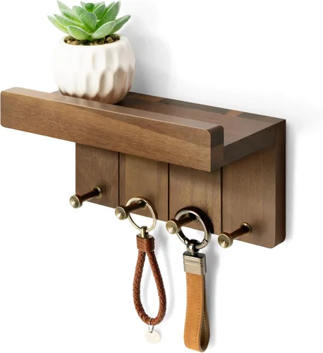 Miniatura 19 de Rebee Vision Soporte de Pared para Llaves Estilo Granja - Organizador de Correo Decorativo con 7 Ganchos para Llaves y Estante de Pared - Decoración